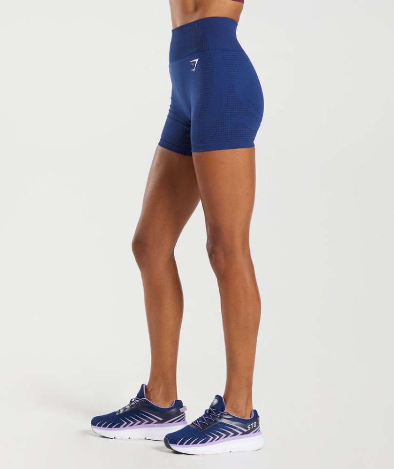 Women's Gymshark Vital Seamless 2.0 Shorts Blue | NZ 7ZOAED